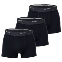 GANT Herren Boxershorts, 3er Pack - Core Trunk 3-Pack, Cotton Stretch, einfarbig Schwarz M