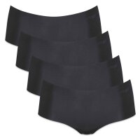 Sloggi Damen Shorts, 4er Pack - Zero Microfibre 2.0 Shorts, Mikrofaser, einfarbig Schwarz XS