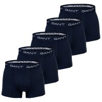 GANT Herren Boxershorts, 5er Pack - Core Trunk 5-Pack, Cotton Stretch, einfarbig Dunkelblau XL
