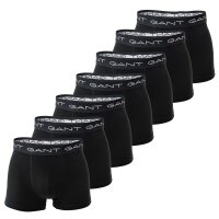 GANT men boxer shorts, 7-pack - Trunk 7-pack, cotton stretch, single-coloured Black M (Medium)