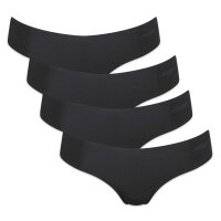 Sloggi Damen String, 4er Pack - Zero Microfibre 2.0 Hipstring, Mikrofaser, einfarbig Schwarz XS