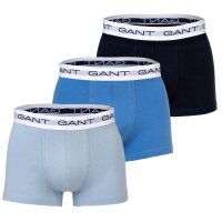 GANT Herren Boxershorts, 3er Pack - Trunk 3-Pack, Logo, einfarbig Blau M