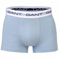 GANT Herren Boxershorts, 3er Pack - Trunk 3-Pack, Logo, einfarbig Blau M
