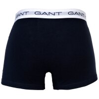 GANT Herren Boxershorts, 3er Pack - Trunk 3-Pack, Logo, einfarbig Blau M