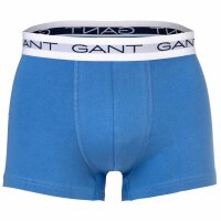 GANT Herren Boxershorts, 3er Pack - Trunk 3-Pack, Logo, einfarbig Blau M