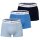 GANT mens boxer shorts, 3-pack - Trunk 3-pack, logo, single-coloured Blue M (Medium)