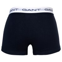 GANT Herren Boxershorts, 3er Pack - Trunk 3-Pack, Logo, einfarbig Schwarz/Weiß/Rot/Blau M