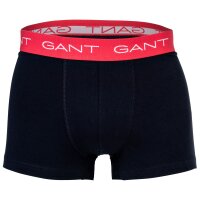 GANT Herren Boxershorts, 3er Pack - Trunk 3-Pack, Logo, einfarbig Schwarz/Weiß/Rot/Blau M