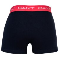 GANT Herren Boxershorts, 3er Pack - Trunk 3-Pack, Logo, einfarbig Schwarz/Weiß/Rot/Blau M