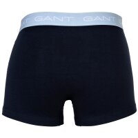 GANT Herren Boxershorts, 3er Pack - Trunk 3-Pack, Logo, einfarbig Schwarz/Weiß/Rot/Blau M