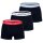 GANT mens boxer shorts, 3-pack - Trunk 3-pack, logo, single-coloured Black/White/Red/Blue M (Medium)