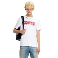 DIESEL Herren T-Shirt - T-ADJUST-Q7, Kurzarm, Rundhals, Logo, Baumwolle, uni Weiß L