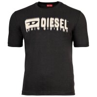 DIESEL Mens T-shirt - T-ADJUST-Q7, short sleeve, round neck, logo, cotton, uni Grey S (Small)