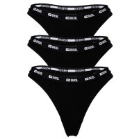 DIESEL Damen Strings, 3er Pack - STARS-UTLT, Thong, Cotton Stretch, Logobund Schwarz S