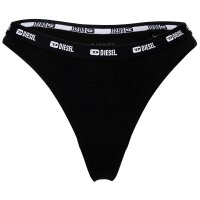 DIESEL womens thongs, 3-pack - STARS-UTLT, thong, cotton stretch, logo waistband Black S (Small)
