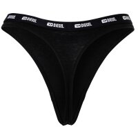 DIESEL womens thongs, 3-pack - STARS-UTLT, thong, cotton stretch, logo waistband Black S (Small)