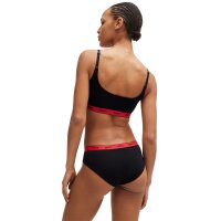 HUGO Damen Slips, 3er Pack - Brief Stripe, Unterwäsche, Baumwolle, Logo, einfarbig Schwarz/Rot XS