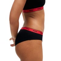 HUGO Damen Slips, 3er Pack - Brief Stripe, Unterwäsche, Baumwolle, Logo, einfarbig Schwarz/Rot XS