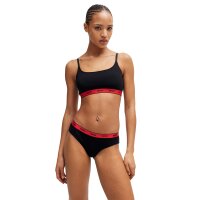 HUGO Ladies Briefs, 3 Pack - Brief Stripe, Underwear, Cotton, Logo, Solid Color Black/Red XS (X-Small)