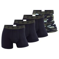 CR7 Herren Boxershorts, 4er Pack - Camouflage, Trunks, Cotton Stretch, Logobund Schwarz/Grün S