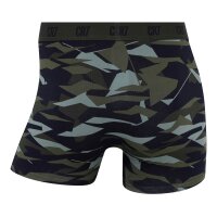 CR7 Herren Boxershorts, 4er Pack - Camouflage, Trunks, Cotton Stretch, Logobund Schwarz/Grün S