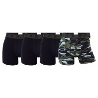 CR7 mens boxer shorts, 4-pack - camouflage, trunks, cotton stretch, logo waistband Black/Green S (Small)