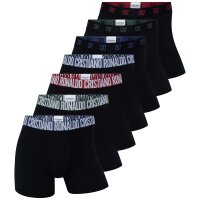 CR7 men boxer shorts, pack of 7 - trunks, cotton stretch, logo waistband Black/Green/Blue/Red S (Small)