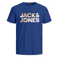 JACK&JONES Herren T-Shirt, 5er Pack - JCODISTRESSED 5PK, Kurzarm, Rundhals, Baumwolle Weiß/Blau/Schwarz S