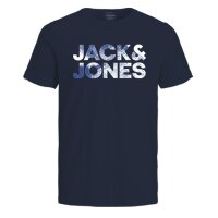 JACK&JONES Herren T-Shirt, 5er Pack - JCODISTRESSED 5PK, Kurzarm, Rundhals, Baumwolle Weiß/Blau/Schwarz S