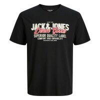 JACK&JONES Herren T-Shirt, 5er Pack - JJELOGO TEE O-NECK 5PK, Kurzarm, Rundhals, Baumwolle Weiß/Blau/Schwarz M
