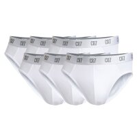 CR7 Herren Slips, 6er Pack - Briefs, Logobund, Stretch Cotton Weiß M