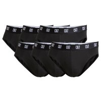CR7 Mens Briefs, 6-pack - Briefs, Logo Waistband, Stretch Cotton Black M (Medium)