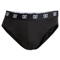 CR7 Mens Briefs, 6-pack - Briefs, Logo Waistband, Stretch Cotton Black M (Medium)