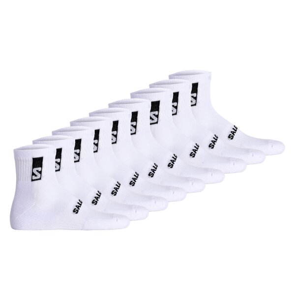 Salomon Unisex Quartersocken, 9er Pack - EVERYDAY ANKLE, Frottee, Stütz-Zone, Logo Weiß 36-38