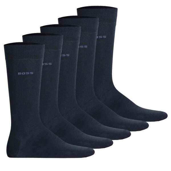 BOSS Mens Socks, 5-Pack - Short Socks, Cotton, Multipack, solid color  Dark blue 43-46