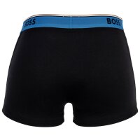 BOSS Herren Boxershorts, 3er Pack - Power Trunks, Logo, Baumwollmischung, einfarbig Schwarz/Türkis/Oliv M