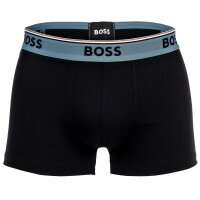 BOSS Herren Boxershorts, 3er Pack - Power Trunks, Logo, Baumwollmischung, einfarbig Schwarz/Türkis/Oliv M