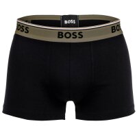 BOSS Herren Boxershorts, 3er Pack - Power Trunks, Logo, Baumwollmischung, einfarbig Schwarz/Türkis/Oliv M