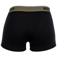 BOSS Herren Boxershorts, 3er Pack - Power Trunks, Logo, Baumwollmischung, einfarbig Schwarz/Türkis/Oliv M