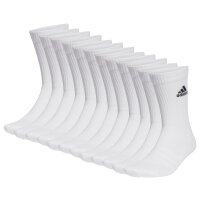 adidas Unisex Socks, 12-pack - Sportswear Crew, Logo, padded, Solid Color White 40-42