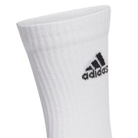 adidas Unisex Socks, 12-pack - Sportswear Crew, Logo, padded, Solid Color White 40-42