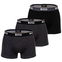 BOSS mens boxer shorts, 3-pack - Trunk 3P Power Design, cotton stretch, plain/patterned Black/Grey M (Medium)