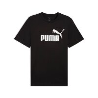 PUMA Mens T-Shirt Pack of 2 - ESS No. 1 Logo Tee, round neck, short sleeve, uni Black S (Small)