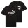 PUMA Mens T-Shirt Pack of 2 - ESS No. 1 Logo Tee, round neck, short sleeve, uni Black S (Small)