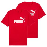 PUMA Mens T-Shirt Pack of 2 - ESS No. 1 Logo Tee, round neck, short sleeve, uni Red 4XL (4X-Large)
