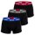 HUGO mens boxer shorts, 3-pack - TrunkTriplet, cotton stretch, logo Black/red/blue/grey M (Medium)