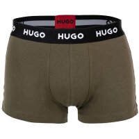 HUGO mens boxer shorts, 3-pack - TrunkTriplet, cotton stretch, logo Black/red/olive M (Medium)