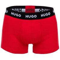 HUGO mens boxer shorts, 3-pack - TrunkTriplet, cotton stretch, logo Black/red/olive M (Medium)
