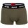 HUGO Herren Boxershorts, 3er Pack - Trunk Triplet, Cotton Stretch, Logo Schwarz/Rot/Oliv M