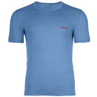 HUGO Herren T-Shirt, 3er Pack - Rundhals, Kurzarm, Logo, Baumwolle, uni Blau/Grau L